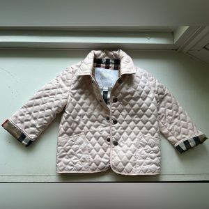 Burberry Quilted Jacket Long Sleeve Pink Size 12 Month Baby Girls